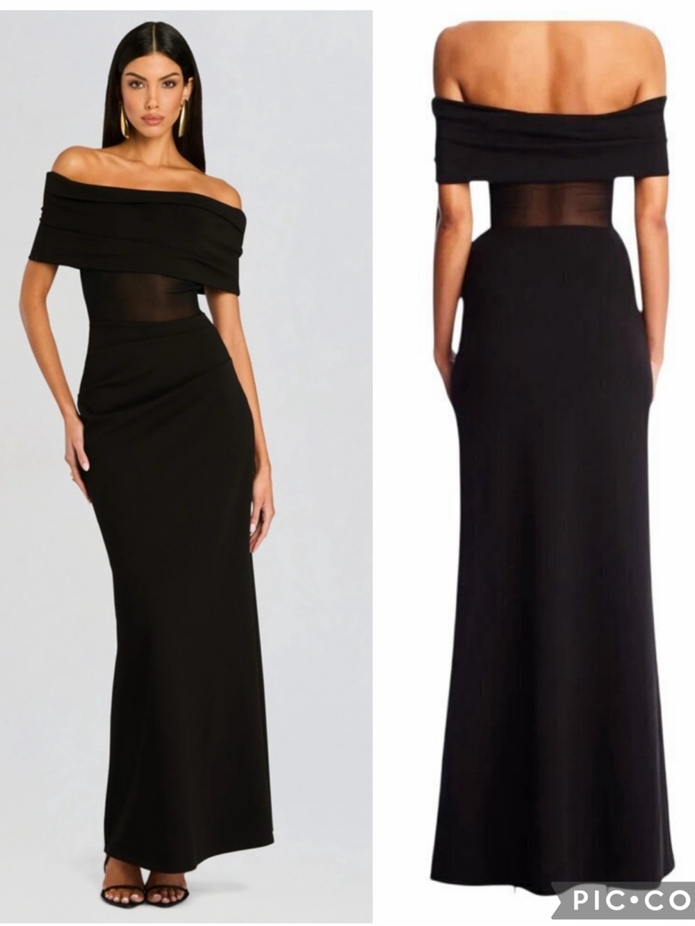 NWT RETROFETE SEROYA Isabel Black Maxi Gown Back-tie Formals Wedding guest sz s